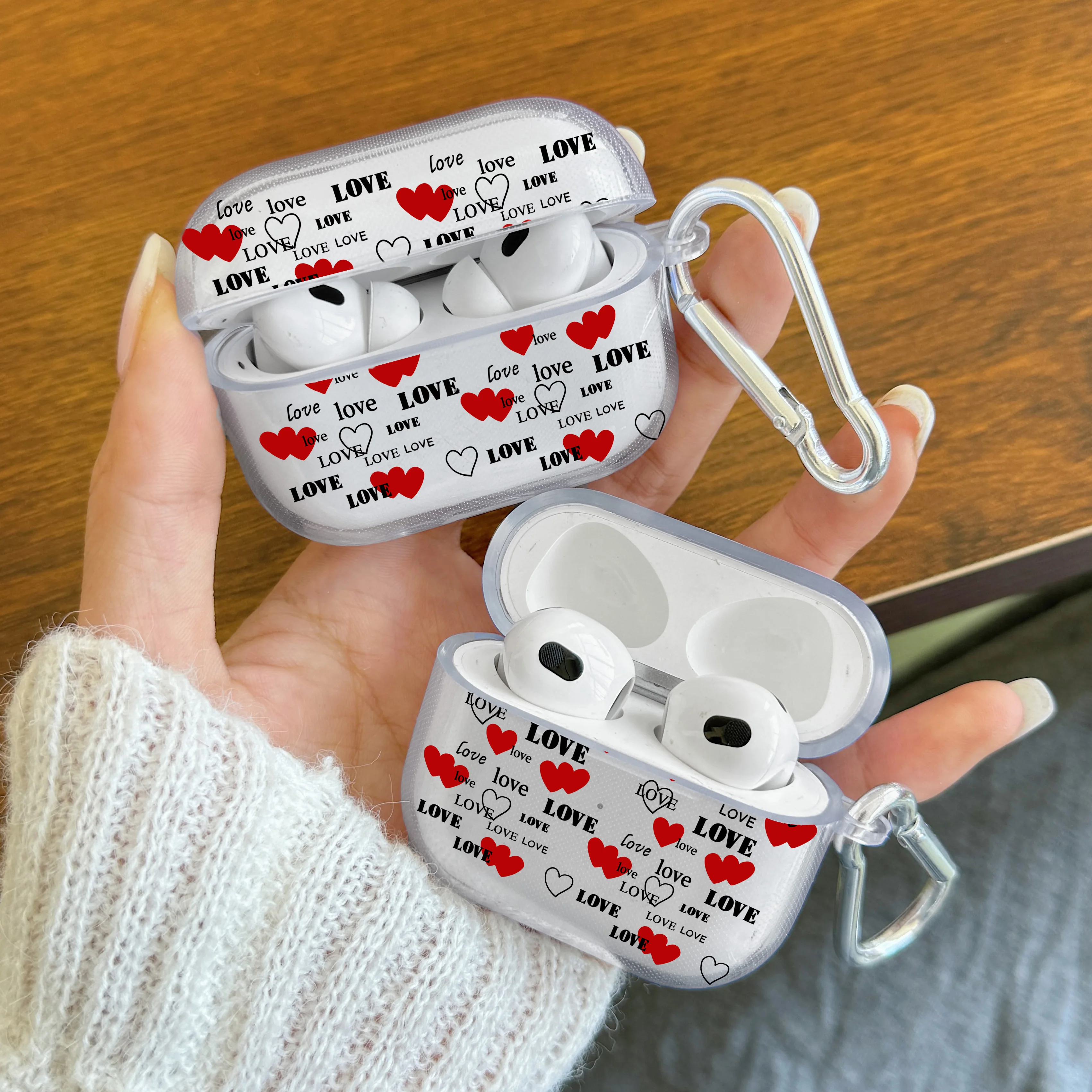 Clear Silicone AirPods Case with Keychain Protector Cover