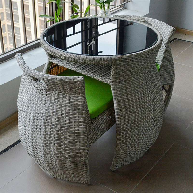 Nordic Balcony Small Table And Chair Combination Threepiece Home