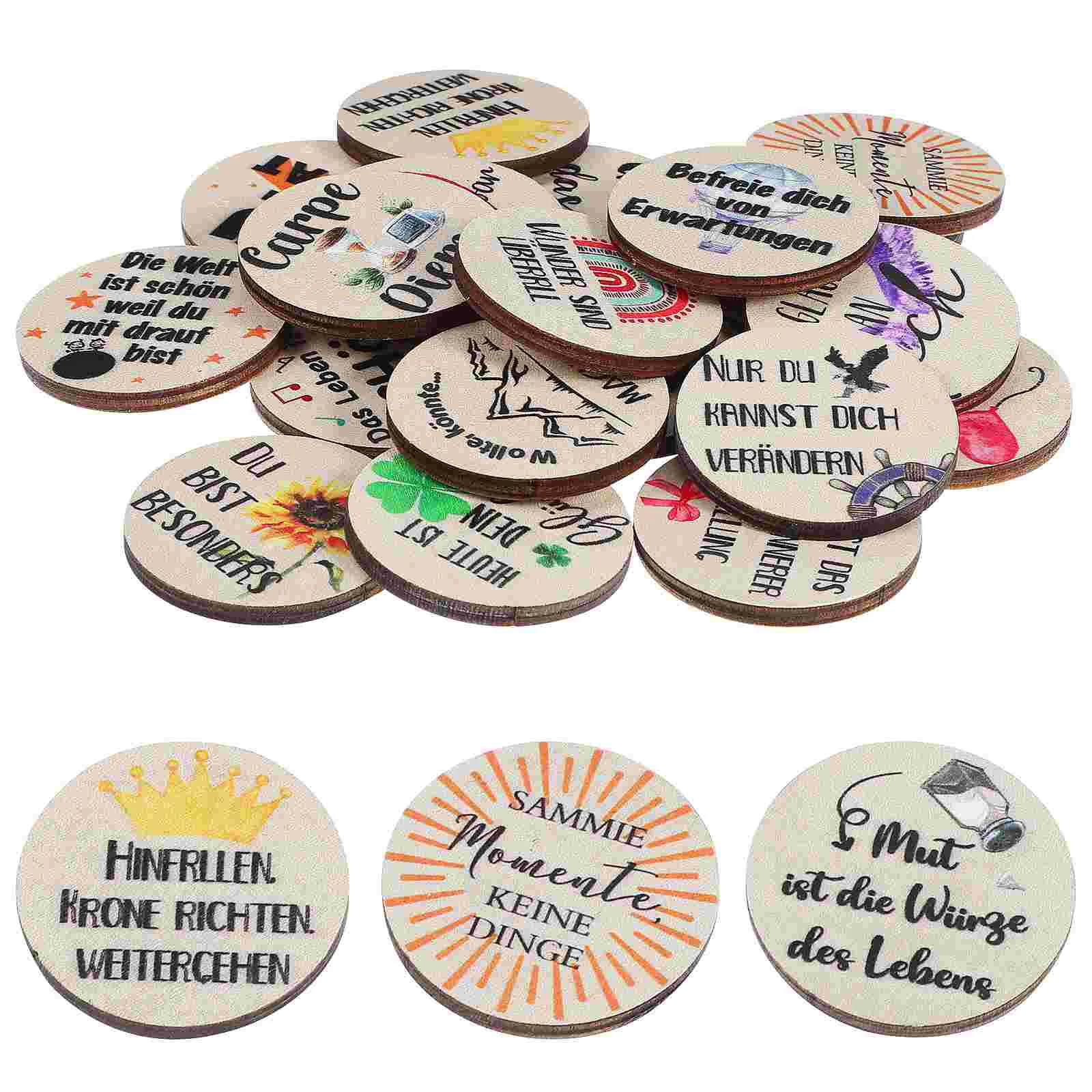 

22 Pcs Encouragement Gifts Wood Table Decoration Wooden Ornament Dining Good Luck Decorations Small Baby The