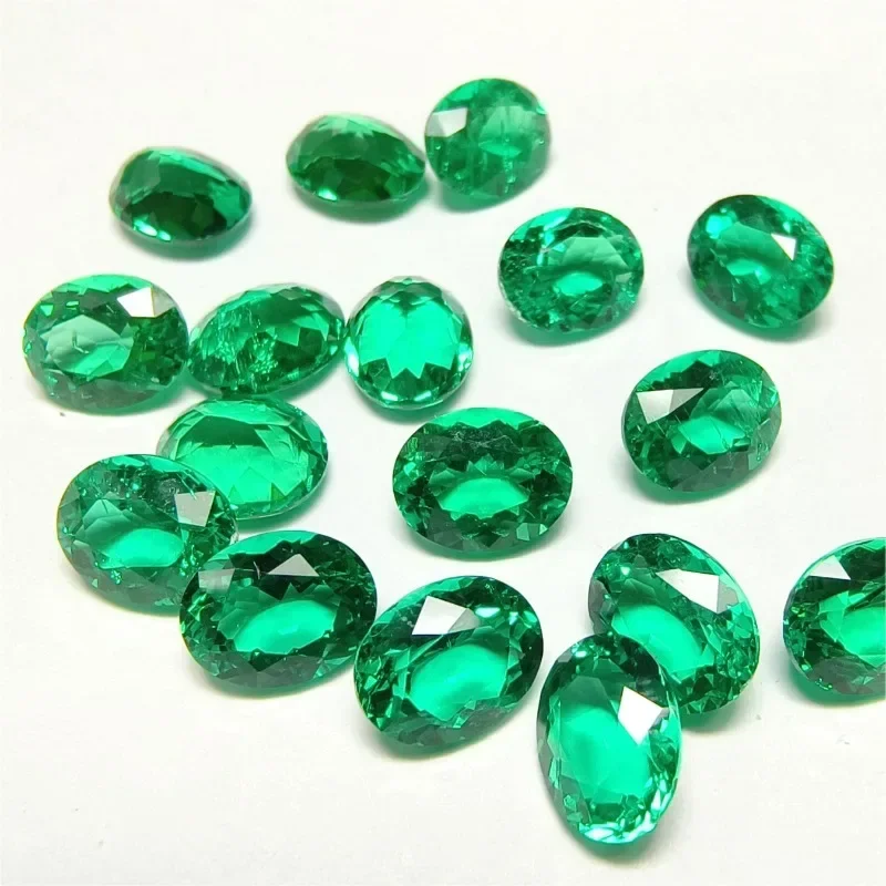 Hochwertiger Labor-Gezüchteter Kolumbianischer Smaragd in Ovaler Form Grüner Edelstein für DIY Ring-, Halsketten- und Ohrringherstellung mit Wählbarem Zertifikat – Detail 7