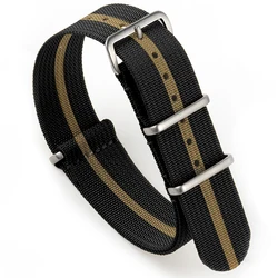 Premium Nylon Military-Style Watch Band - Army Sport Bracelet Replacement - 22mm (Black-Gold)