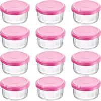Small Glass Containers with Lids Glass Food Storage Containers Reusable Sauce Containers Mini Glass Storage Jars 1
