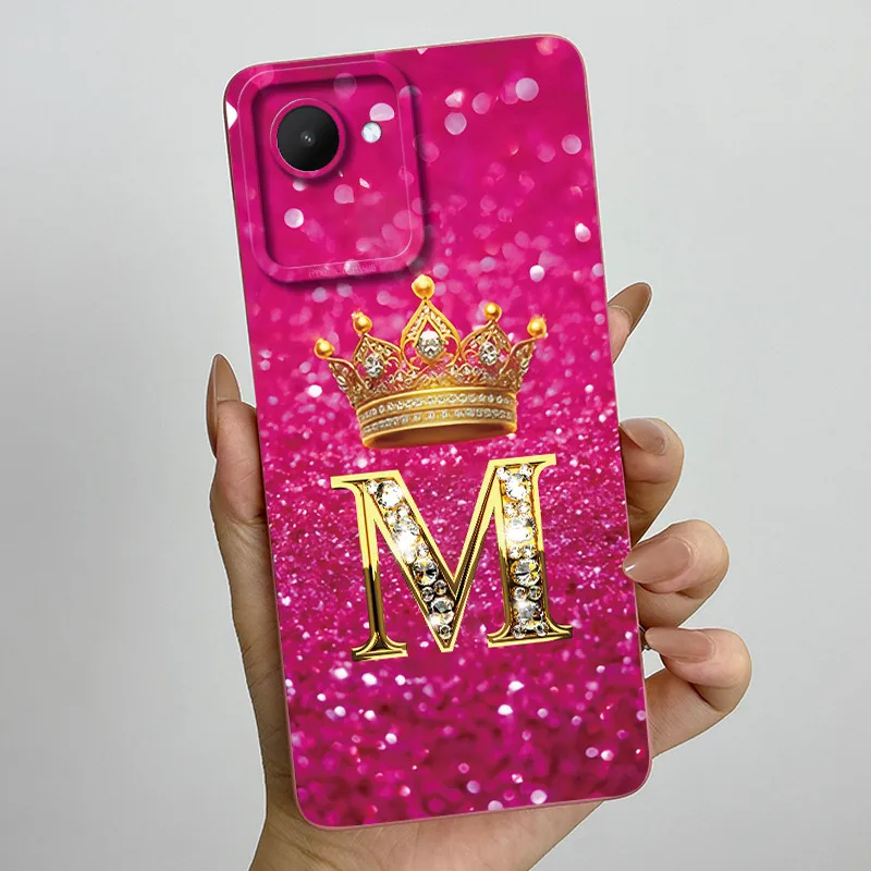 Crown Letters Soft Case with Camera Protection - Stylish Back Cover