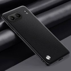 Carbon Fiber PU Leather Anti - Shock Hard Cover Case - Oneplus Nord 4 5G (Black(Carbon Fiber))