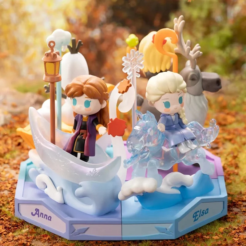 Disney Frozen Carousel Series Marea Tenuta In Mano Gioca A Blind Box Toys Elsa Anna Olaf Periferiche Nuova Decorazione Per Inviare Amici Holi