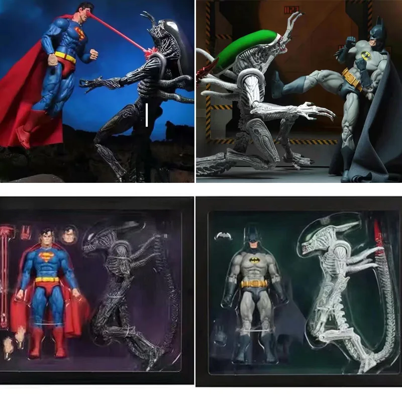 2pcs/set DC Hero Justice League Batman v Superman Action Figure Toys Collection 
