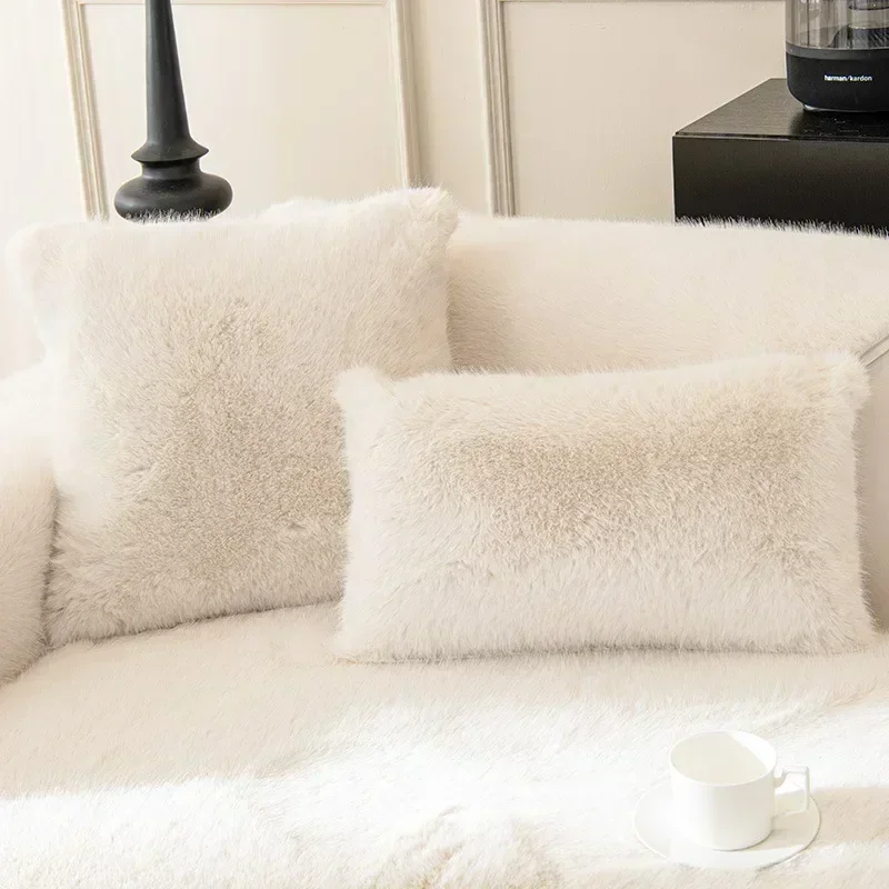Kaninchen Plüsch Sofa bezug warme Winter Sofa Handtuch bezüge universelle rutsch feste L-Form Couch Matte Decke Sitzkissen für Wohnzimmer