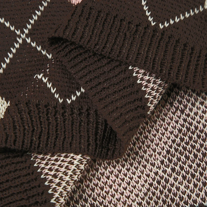 Faldas de punto de otoño con rombos, bonitas y dulces, a cuadros, con bolas de peluche y lazos, a la moda, minifaldas de moda.