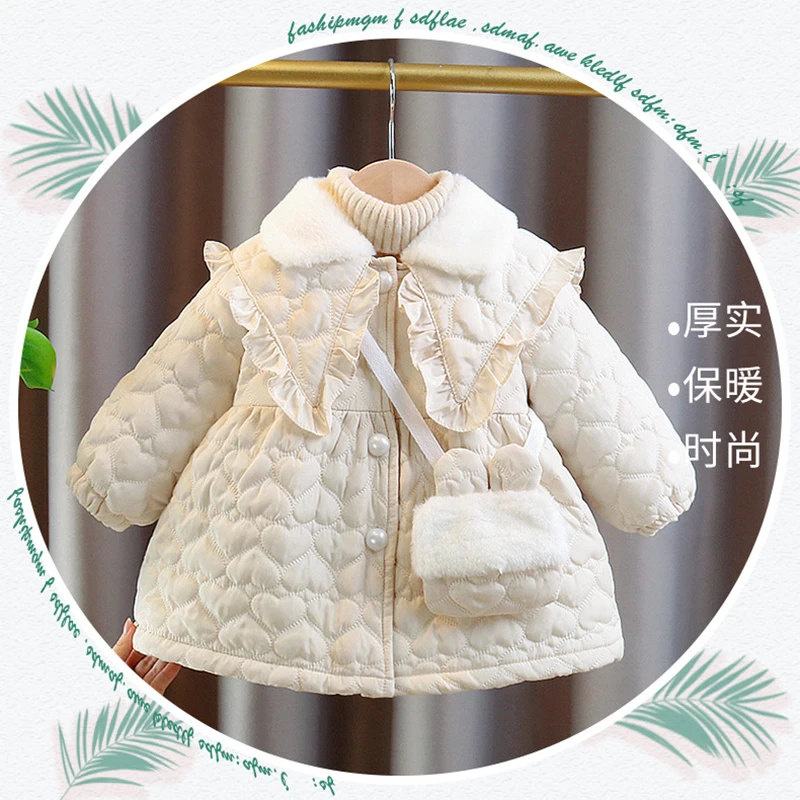 Kids Jackets Winter Coat 1 2 3 4 Years Baby Girl Winter Jacket Christmas Sweet Princess Girls Coat Thicken Warm Children Outerwear Clothing Birthday Gift