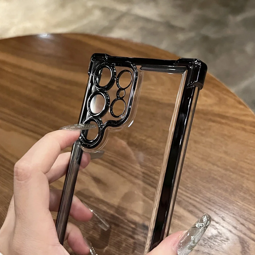 Plating Armor Transparent Shockproof Acrylic Phone Case