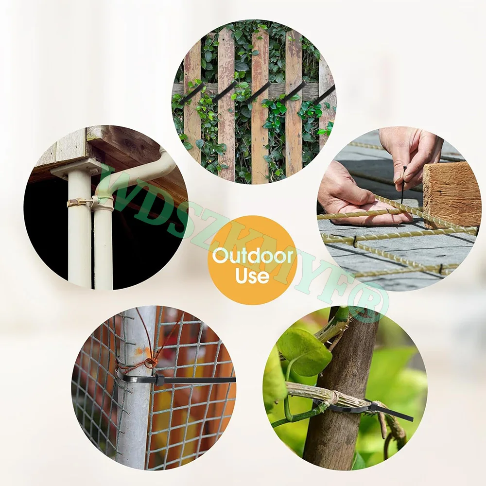 100-1000pcs Plastic Flanges Ties Cable Greenhouse Plastic Straps Velcro Nylon Cable Ties Clamp Self-locking Fastening Wire Ties