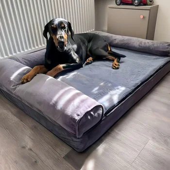 XXXL Large Calming Dog Bed Orthopedic Memory Foam Sofa Couch Waterproof Removable Cover Plush Mat for Small Medium Large Dogs 1