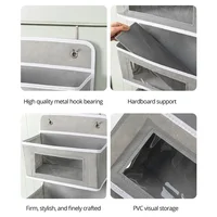 1pc Four-layer Storage Bag Door Hanging Fabric Organizer Bag For Sundries Items Underwear Socks 2
