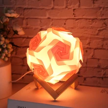 

Creative DIY Night Light Nordic Modern Table Lamp Wooden Moon Round Ball Desk USB Night Lights Home Kid Children Bedroom Decor