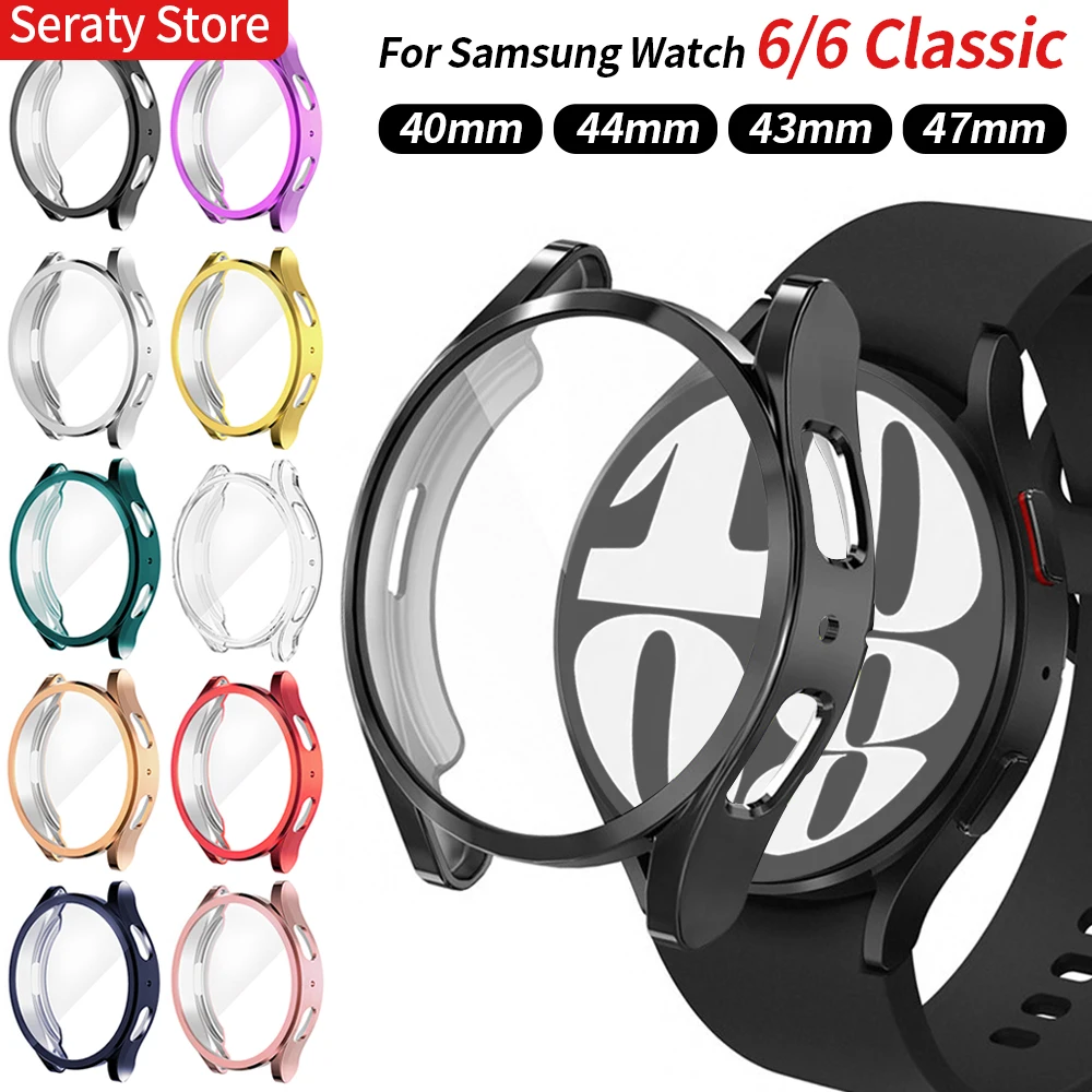 Case for Samsung Galaxy Watch 6 40mm 44mm Screen Protector Soft TPU  All-Around Protective Cover for Watch 6 Classic 47mm 43mm - AliExpress