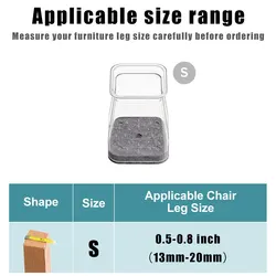 Silicone Felt Furniture Leg Pads - Square Chair Leg Floor Protectors for Hardwood Floors, 16/36 PCS Set (Fit 13mm - 20mm)
