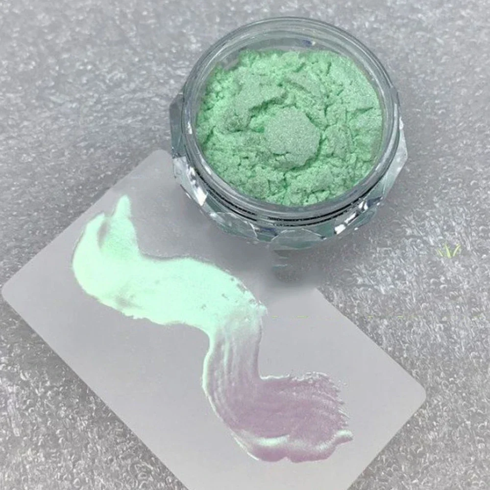 1 Jar Iridescent Pearl Effect Nail Art Powder - Mirror Chrome Aurora Mermaid Finish