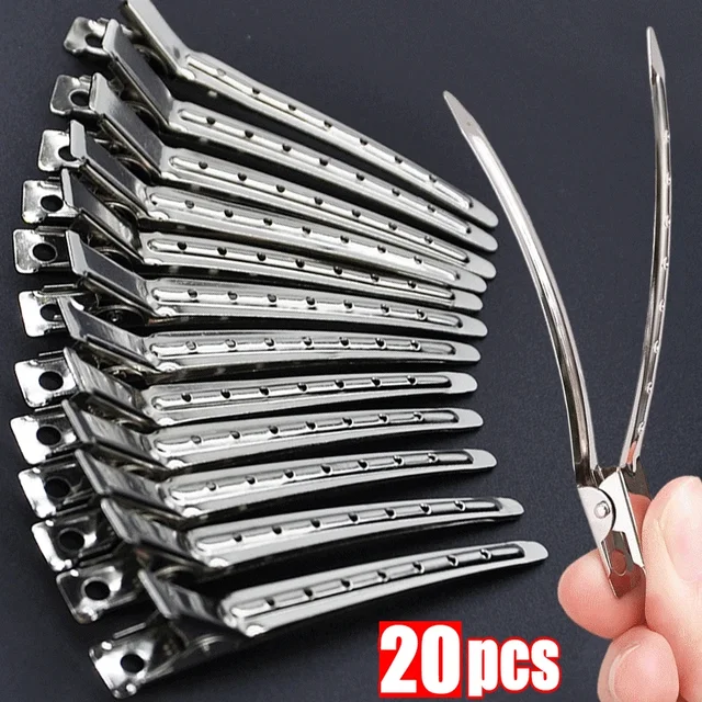 Pinces de soins capillaires pour femmes, pinces de séparation en métal et acier pour coiffure, barbier, coupe de cheveux, outils de coiffure, racine de cheveux, épingle à cheveux moelleuse 1