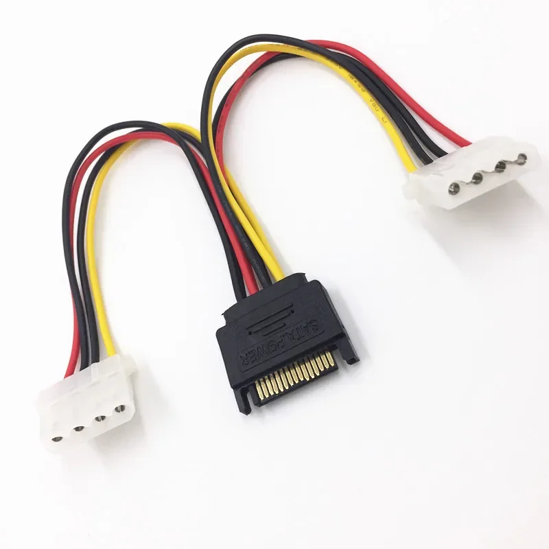SATA Adapter Cable IDE 4Pin Male To 3 Port SATA Female Splitter Hard Drive Power Supply Cable 22cm