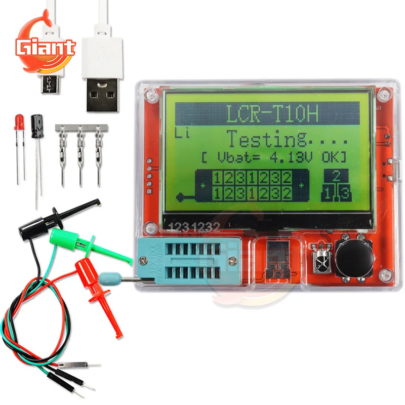 LCR-T10H 3 in 1 디지털 트랜지스터 테스터 배터리 커패시턴스 테스터 멀티미터 다이오드 3극 커패시터 저항 테스트 미터