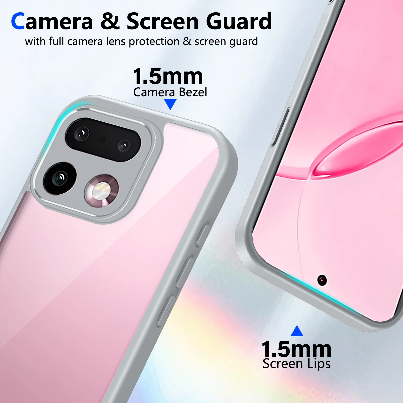 Enhanced Shockproof Silicone Bumper Clear Matte Back Cover