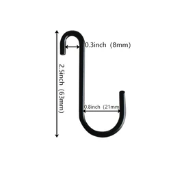 Set of 5 Versatile S - Shaped Hooks for Organizing and Hanging in Multiple Spaces (63mm)