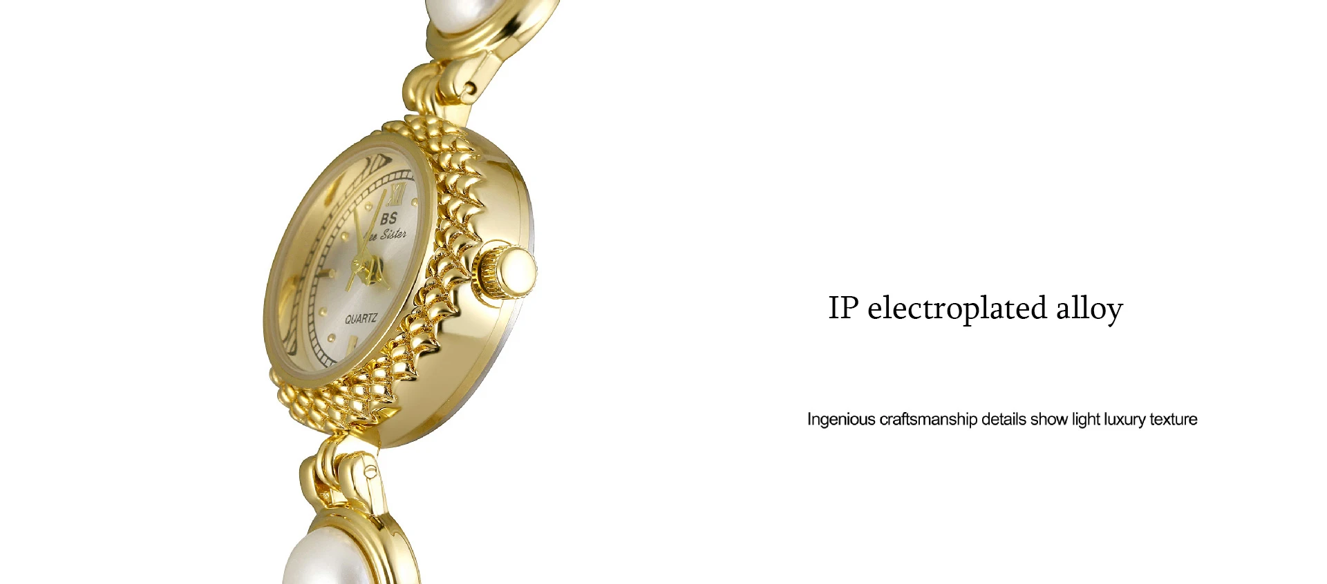 Reloj de pulsera para mujer estilo medieval con perlas_voghion.com