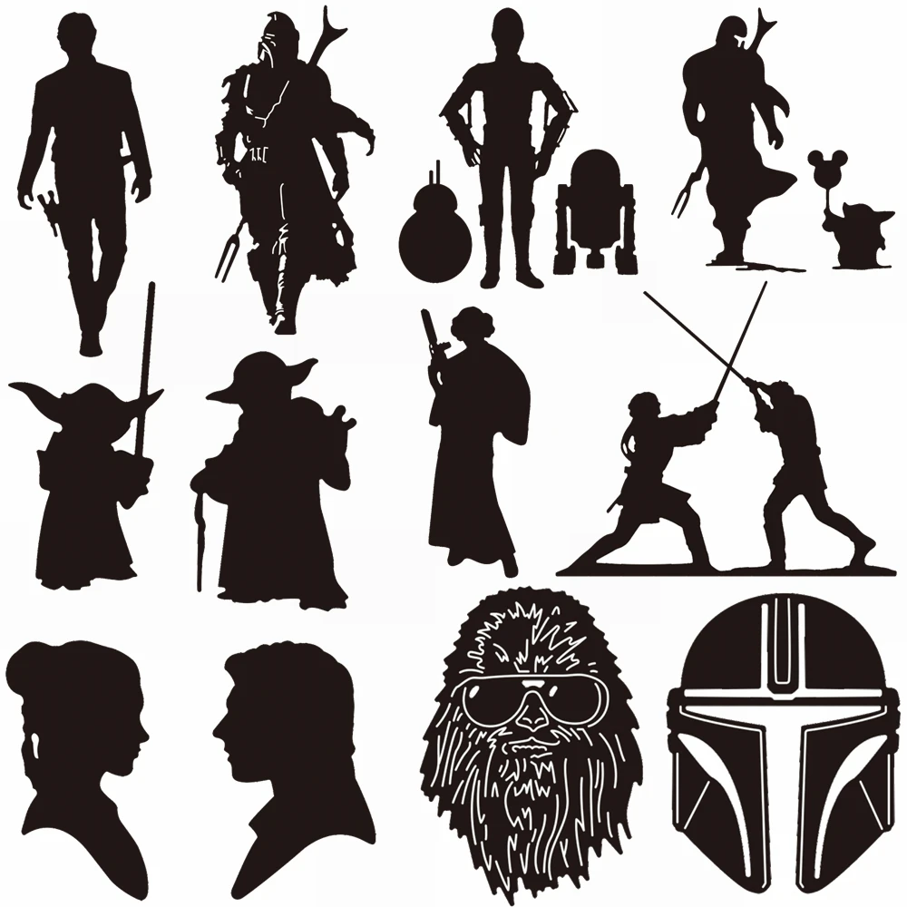Disney Metal Cutting Dies Yoda Warrior Sword Fighter Mandalorian Helmet Dies For Diy Scrapbooking Paper Cardmaking 2023 Nuovo