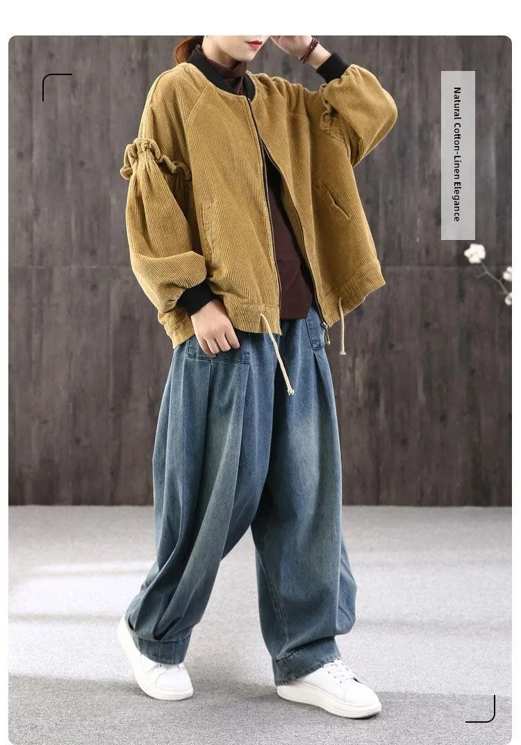 Summer Loose Large Size Harem Jeans Women's plus Size Carrot Pants Casual Lantern Pants Trendy Sle Mom Jeans High Waist