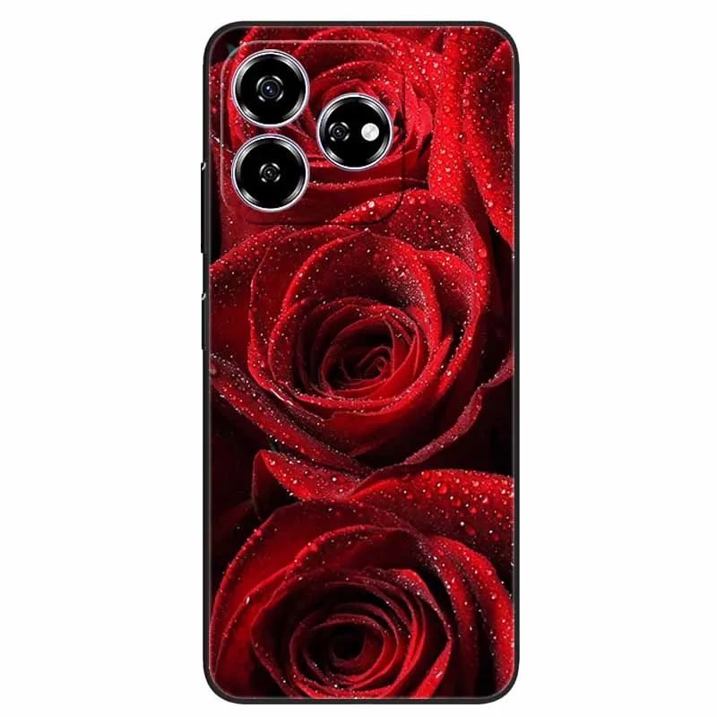 Stylish Black TPU Soft Silicone Phone Cover with Artistic Design