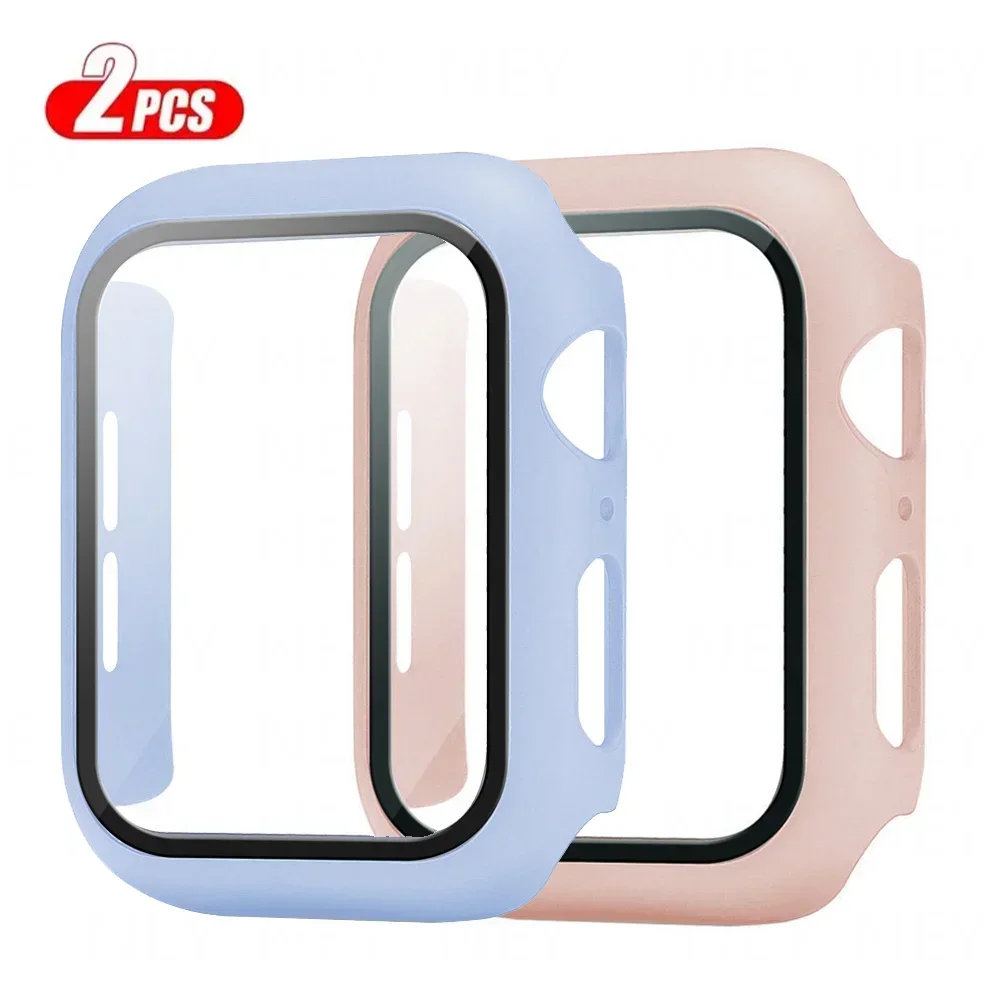 Premium Tempered Glass Screen Protector and Cover for Apple Watch - 2-Piece Set