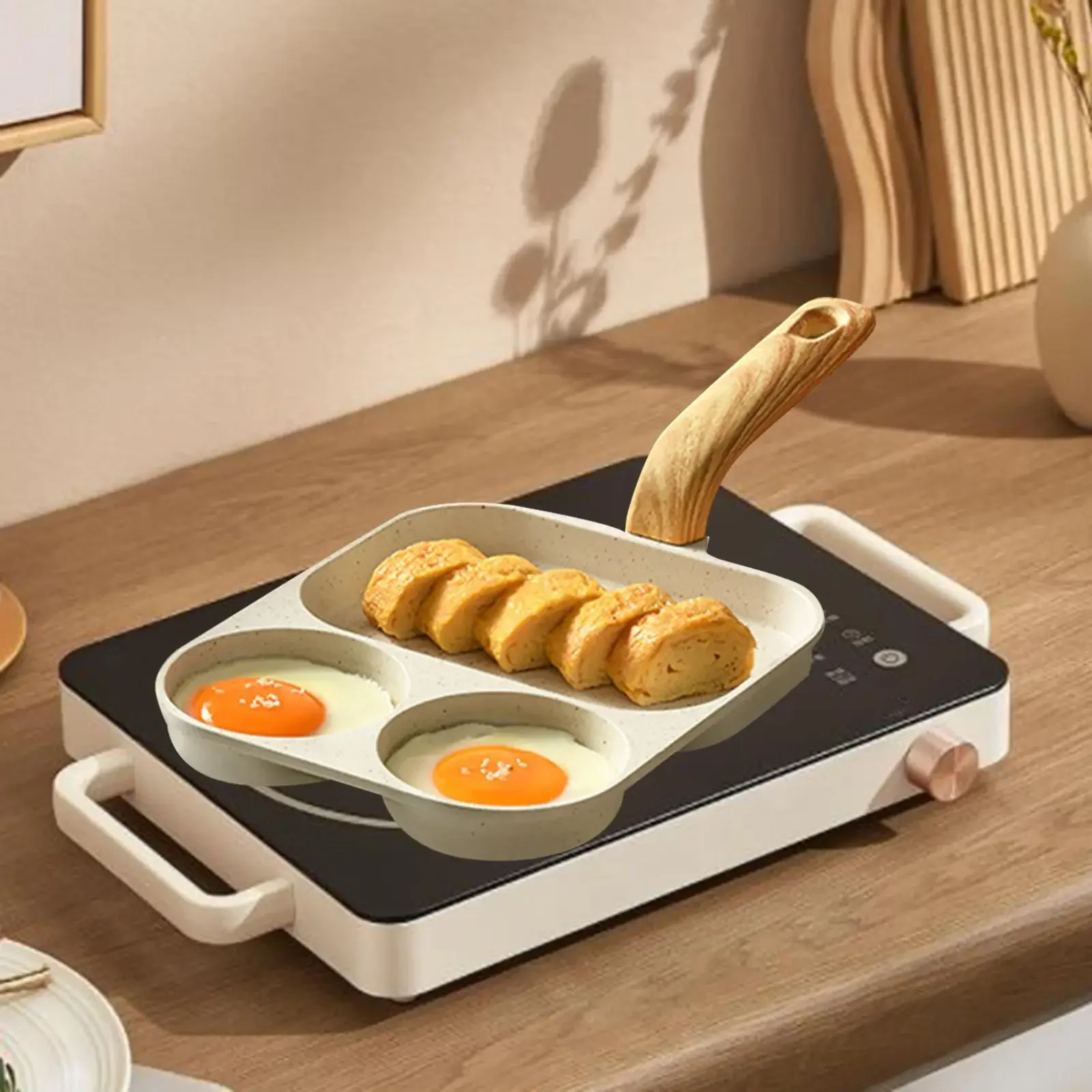 Egg Frying Pan Multifunctional Breakfast Maker Cookware Pancake Pan Egg Cooker for Baking Cooking Vegetable Burger