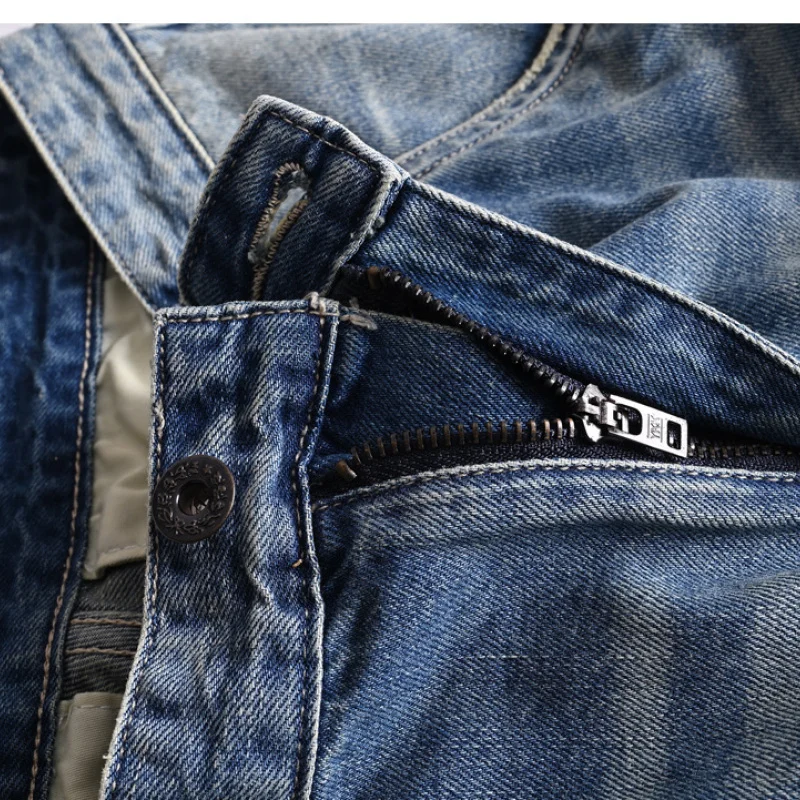 Vintage cotton to do old system cargo multi-bag loose denim shorts men's wash American casual quarter pants trend