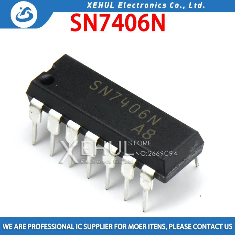 

50PCS /100PCS SN7406N DM7406N HD7406P SN7406 7406P 7406N 7406 Brand new original authentic Inline DIP14