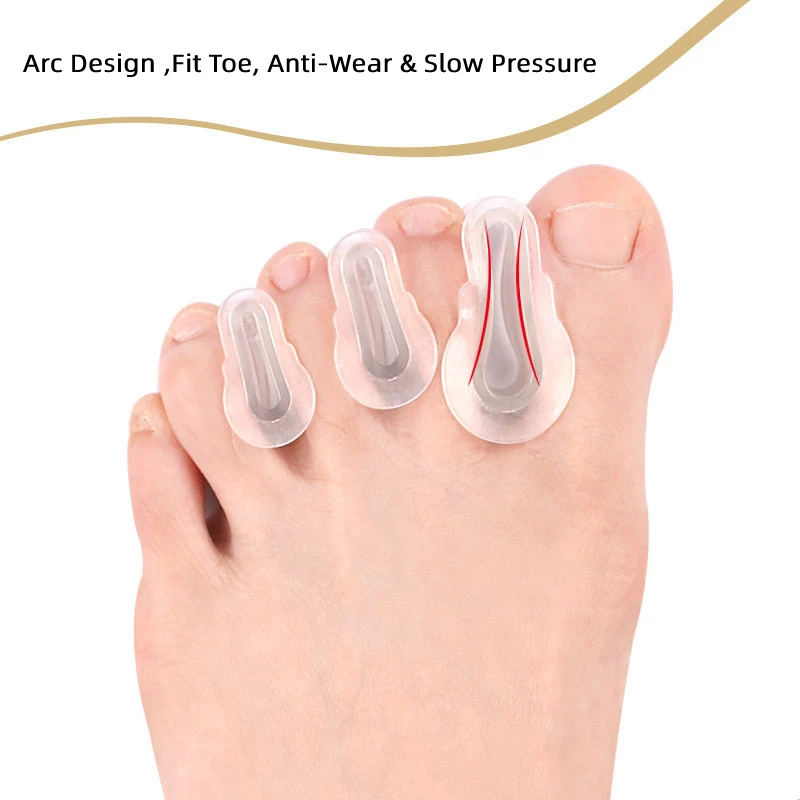 Hammer Gel Thumb Foot Care Splitter Bunion Corrector Silicone Overlap Separators Hallux Valgus Toe Orthosis Clip Pads 1Pair