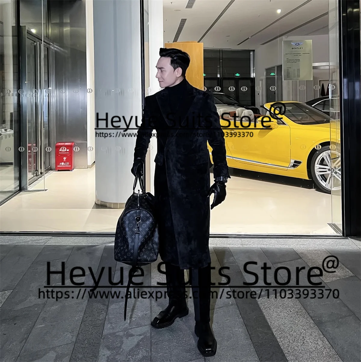 Luxuly Black Corduroy Tailor Made Long High Qublity Men Suits Slim Fit Peak Lapel Business Jacket+Pants traje de hombre elegante
