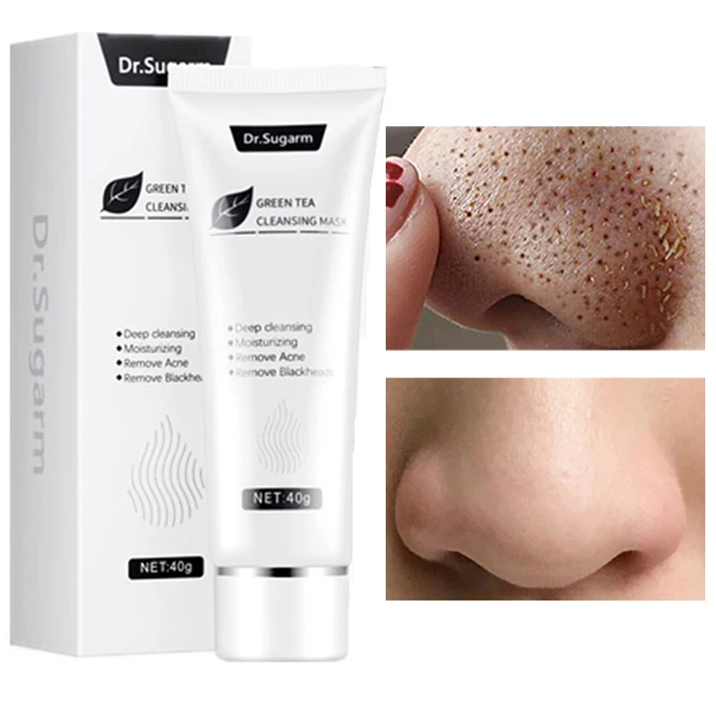 

Маска с зеленым чаем для удаления черных точек, акне, остаточной грязи в порах, Глубокая очистка, увлажнение, регулировка водного баланса, отбеливание, 40 г
