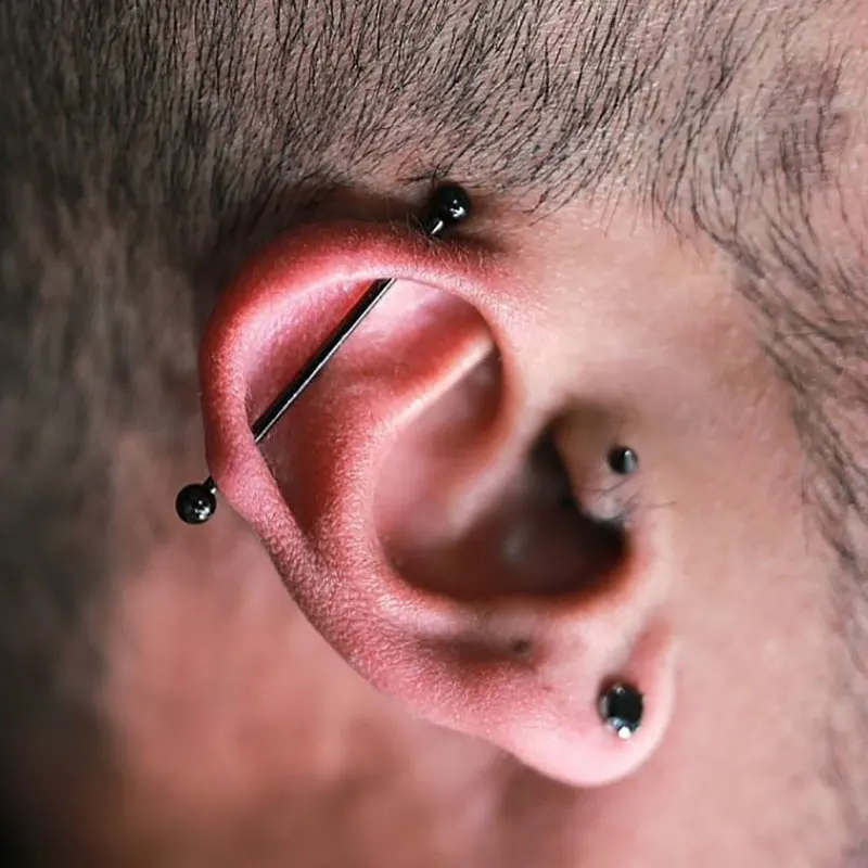 Cartilage Stud Mens Red Earrings Men's Cartilage Piercing 1PC