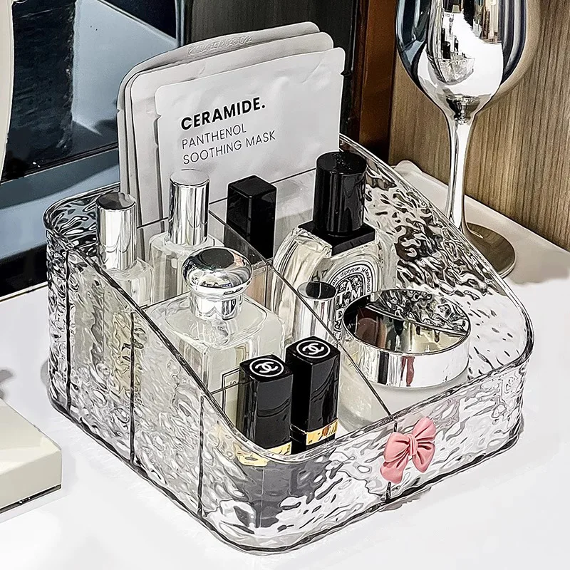 Water Ripple Cosmetics Storage Box Trapezoidal Open Makeup Brush Lipstick Eye Shadow Multi-Grid Storage Box 2