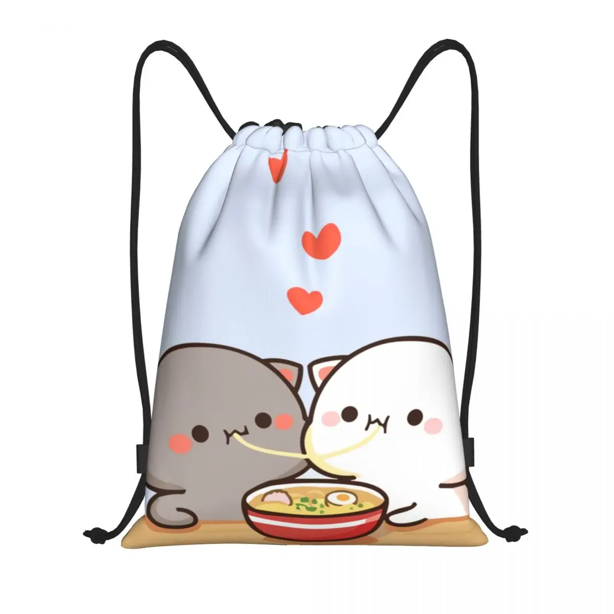 

Peach And Goma Mochi Cat Fall In Love Drawstring Backpack Bags Women Men Lightweight Gym Sports Sackpack Sacks for Shopping