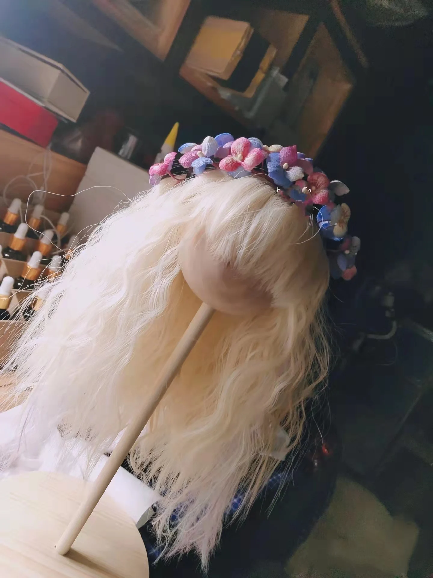 

Blythe clothes dress handmade Velvet garland headdress 1/6 30cm BJD anime girl (Fit for Pullip,Ob24, Licca)