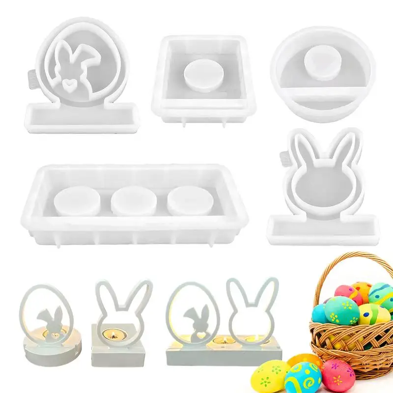 

Силиконовая форма для подсвечника в виде кролика, Пасхальный кролик, подсвечник, форма, антипригарный пластырь, формы, художественное ремесло, домашний декор