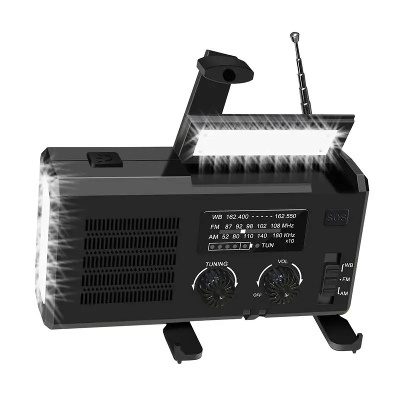 

Hand Crank Radio Multipurpose Weather Radio Hand Crank 4000mah Am/Fm Solar Radio Portable Survival Tools For Outdoor Survival