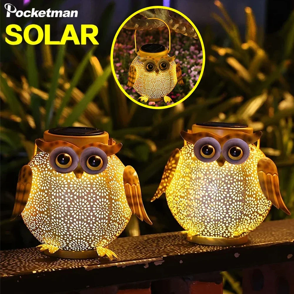 

Outdoor Hanging Landscape Lamp Projector Lamp LED Solar Light Waterproof Camping Light Owl Night Light Garden Decoration Light