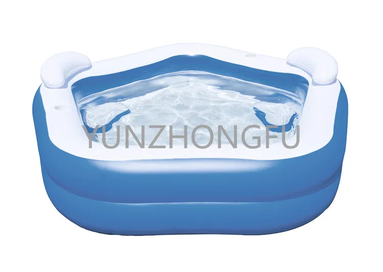 

Two-Ring Backrest Paddling Pool Oversized Family Swimming Pool Children Ocean Ball Pool 54153