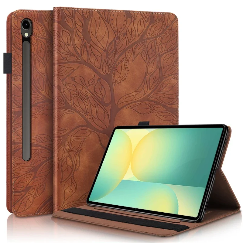 Embossed Tree Leather Wallet Flip Cover