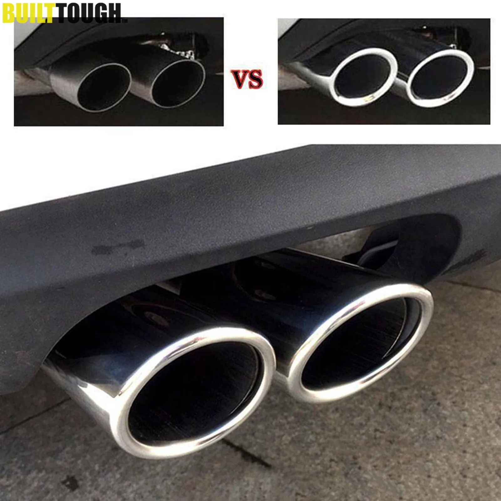 For VW Passat CC 2009-2012 B6 3C 2005-2010 EOS 2006-2012 Stainless Steel Exhaust Muffler Tip Tail Pipe Tailpipe End Chrome Trim