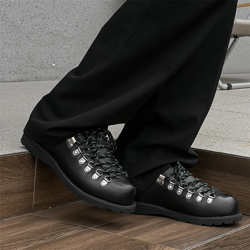 COZOK Fall/Winter 2024 new fashion Personality Quality Men's casual shoes Thick sole comfortable simple waterproof leather charm 6