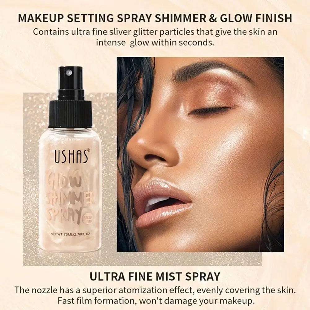 Highlighter Gold Body Shimmer Oil Waterproof Liquid Illuminator Nonsticky Glitter Oil