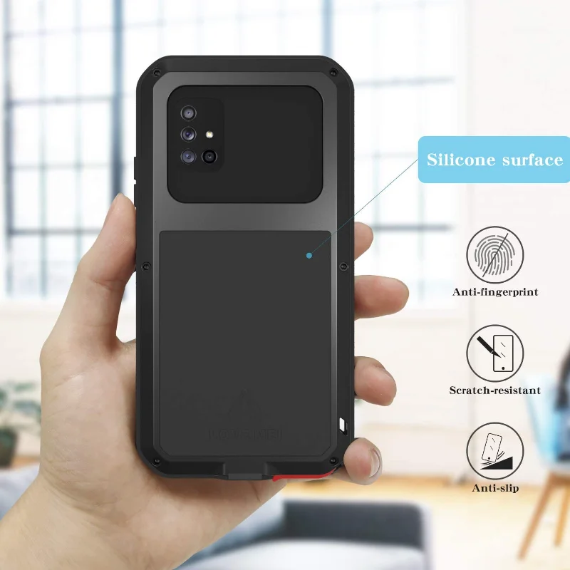 LOVE MEI Heavy Duty Tank Metal Case For Galaxy A54 A42 A53 A51 A71